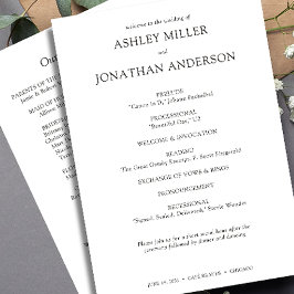 Elegant Modern Simple Inslag Bröllop Program