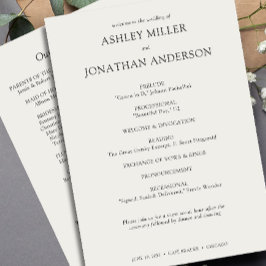 Elegant Modern Simple Inslag Bröllop Program