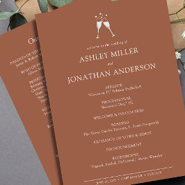 Elegant Modern Simple Inslag Bröllop Program