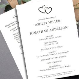 Elegant Modern Simple Inslag Bröllop Program