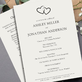 Elegant Modern Simple Inslag Bröllop Program