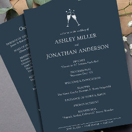 Elegant Modern Simple Inslag Bröllop Program