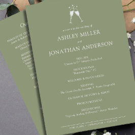 Elegant Modern Simple Inslag Bröllop Program