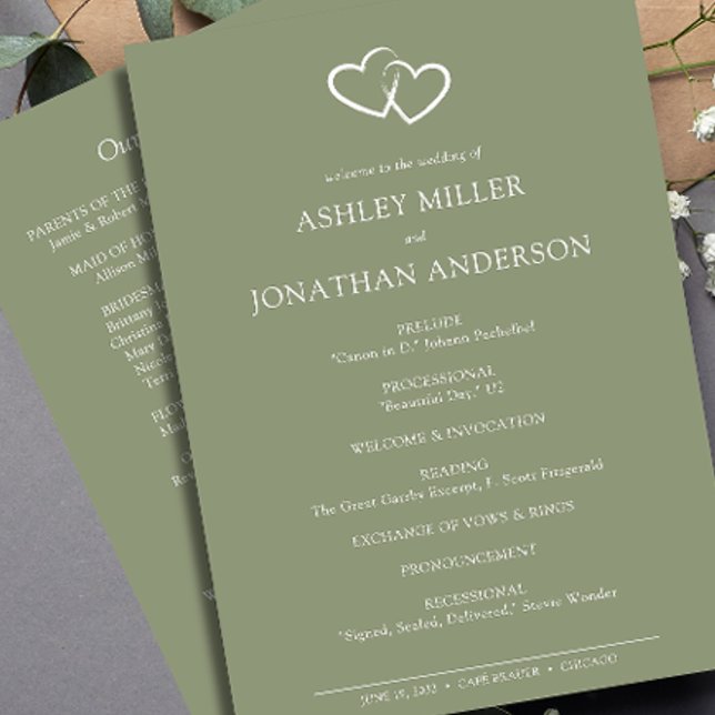 Elegant Modern Simple Inslag Bröllop Program (Skapare uppladdad)