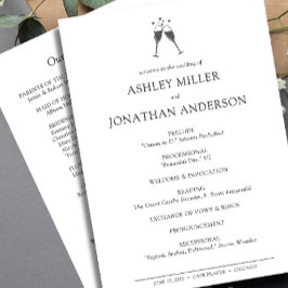 Elegant Modern Simple Inslag Bröllop Program