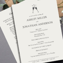 Elegant Modern Simple Inslag Bröllop Program