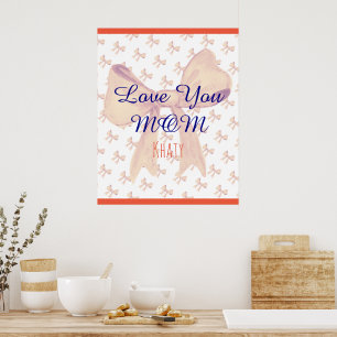 Elegant Modern Simple Kärlek You Mamma Mors dag Poster