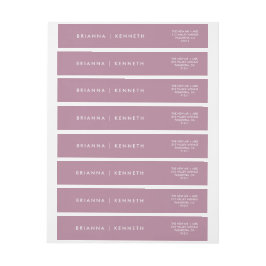 Elegant Modern Simple Mauve Bröllop Etikettband