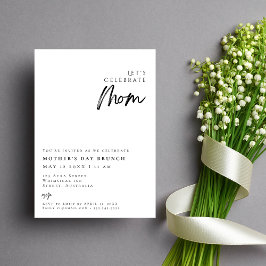 Elegant modern Simple mors dag BRUNCH Inbjudningar