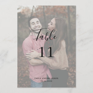 Elegant Modern Simple Photo Bröllop Bordsnummer