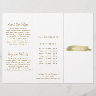 Elegant Modern Simple Salon Guld Trifold Brochure