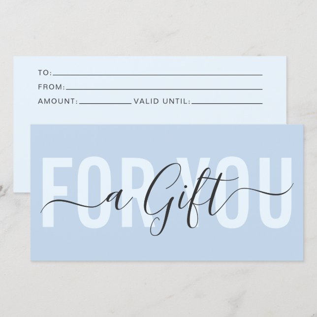 Elegant Modern Simple Typography Gift Certificate (Fram/baksida)