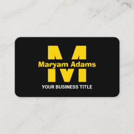 Elegant Modern (skanna QR-kod) Monogram Black Guld Visitkort