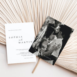 Elegant Modern Skrift Foto Klassisk Bröllop Inbjudningar