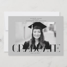 elegant modern skript examensannonsering inbjudningar