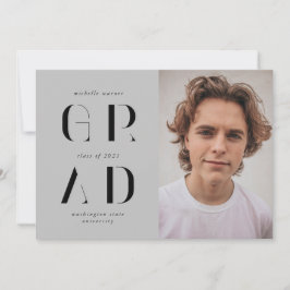 elegant modern skript examensannonsering inbjudningar