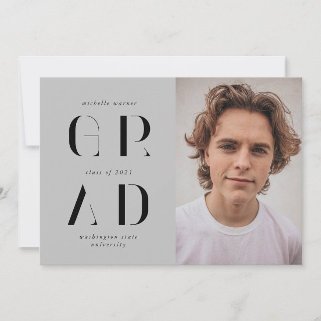 elegant modern skript examensannonsering inbjudningar (Framsida)