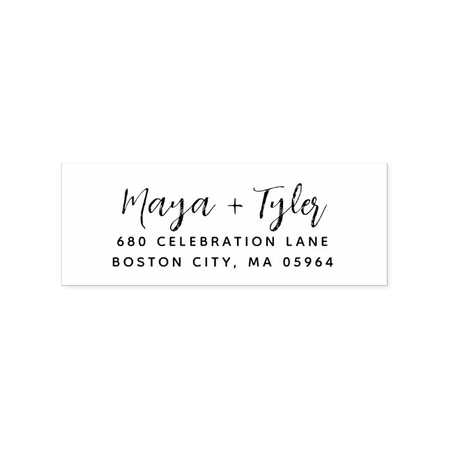 Elegant modern skript handskriven adress stämpel (Tryck)