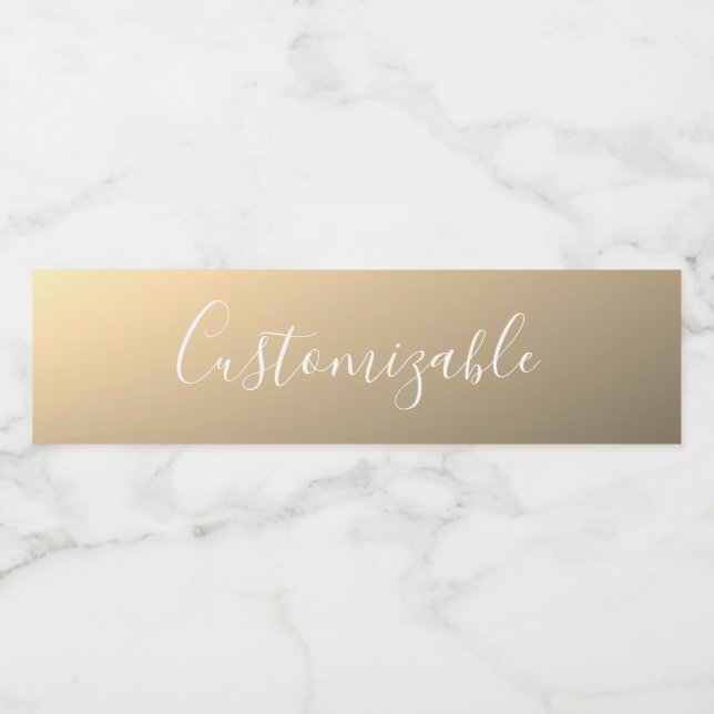 Elegant modern skriptmonogram eller ord | Gyllene Vattenflaskor Etikett (Singel etikett)