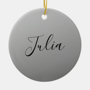 Elegant Modern Skriptredigerbar svart textskrivnin Julgransprydnad Keramik
