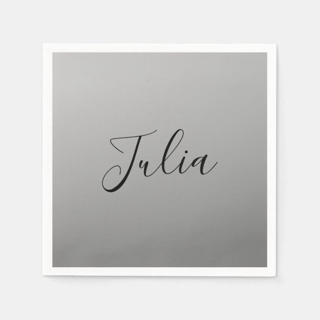 Elegant Modern Skriptredigerbar svart textskrivnin Pappersservett (Framsidan)