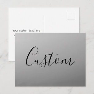 Elegant modern skriptredigerbar svart textskrivnin vykort