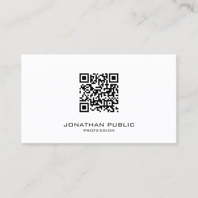 Elegant Modern Slank Mall Professionell QR-kod Visitkort (Framsida)