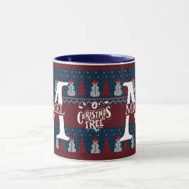 Elegant Modern Snögubbe Monogram-helgdag - jul Mugg