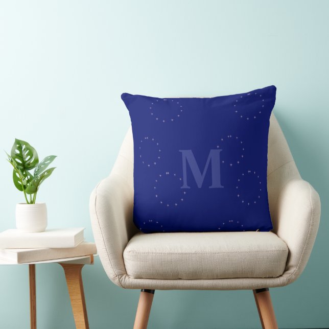 elegant modern snyggt blue Starry Night Kudde (Stol)