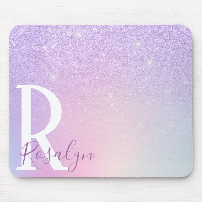 Elegant modern snyggt, gigabborre lila glitter musmatta (Framsidan)