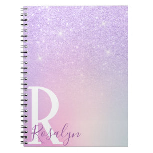 Elegant, modern snyggt, gigantisk lila glitter anteckningsbok