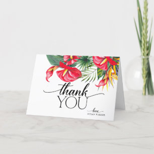 Elegant Modern Sommar Tropisk Blomma Tack Kort