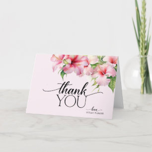 Elegant Modern Sommar Tropisk Blomma Tack Kort
