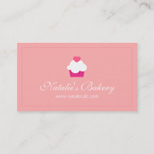 Elegant, modern, söt cupcake, bageri visitkort