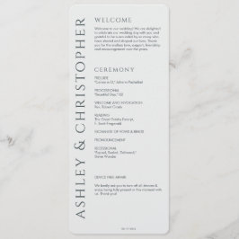 Elegant Modern Space Grått Bröllop Program