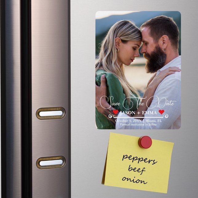 Elegant Modern Spara datumfotomall Magnet (Skapare uppladdad)