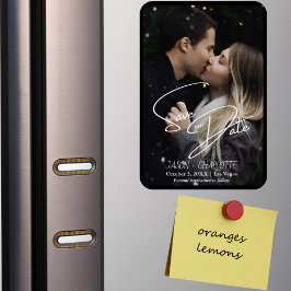 Elegant Modern Spara datumfotomall Magnet
