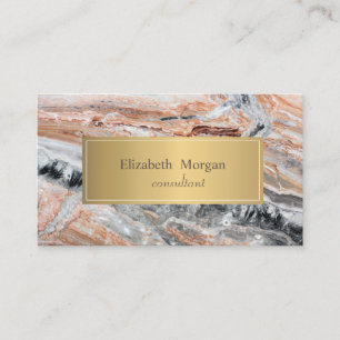 Elegant Modern Sten Marmor Guld Visitkort