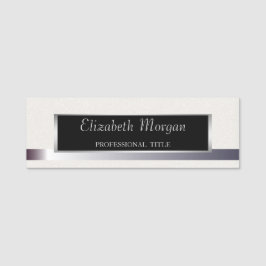 Elegant modern stil, silverram, glitter bokeh namnbricka