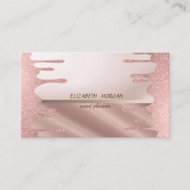 Elegant Modern Stilfull, Glittrande Droppar Visitkort (Framsida)