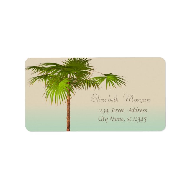 Elegant Modern Stilfull,Palm Adressetikett (Framsidan)