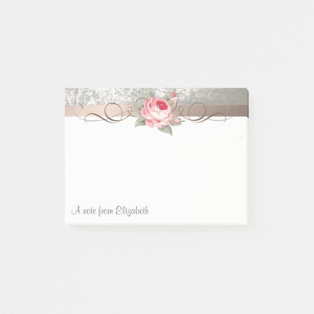 Elegant Modern Stilren,Blomma-Personlig Post-it Block (Framsida)