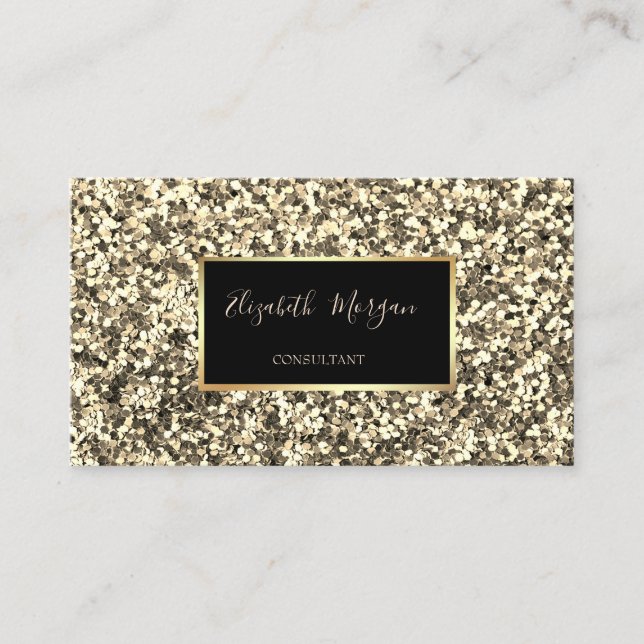 Elegant Modern Stilren Guld Glitter, Ram Visitkort (Framsida)