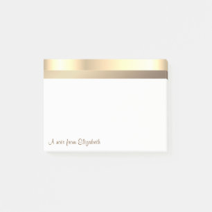 Elegant Modern Stilren Guld -Personlig Post-it Block
