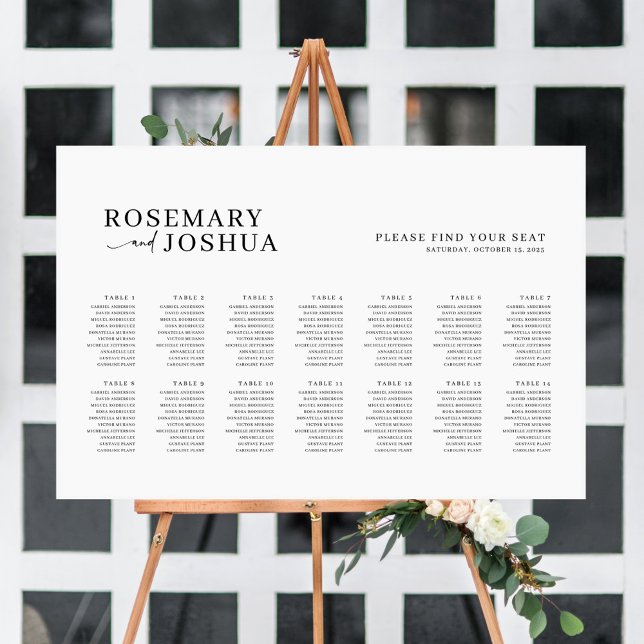 Elegant Modern Stolskarta Hitta Din Plats Poster (Skapare uppladdad)