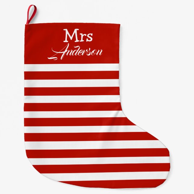 Elegant Modern strippjul Mr. och Mrs. Stor Julstrumpa (Framsidan)