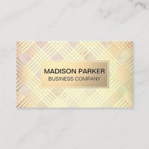 Elegant Modern Struktur Guld Metallic Linjer Visitkort