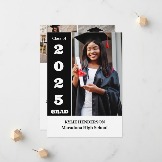 Elegant Modern Studenten Photo Meddelande (Fram/Back In Situ)