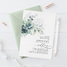 Elegant Modern Succulents Silver Greenery Bröllop