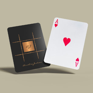 Elegant modern svart guld stilfullt namn casinokort